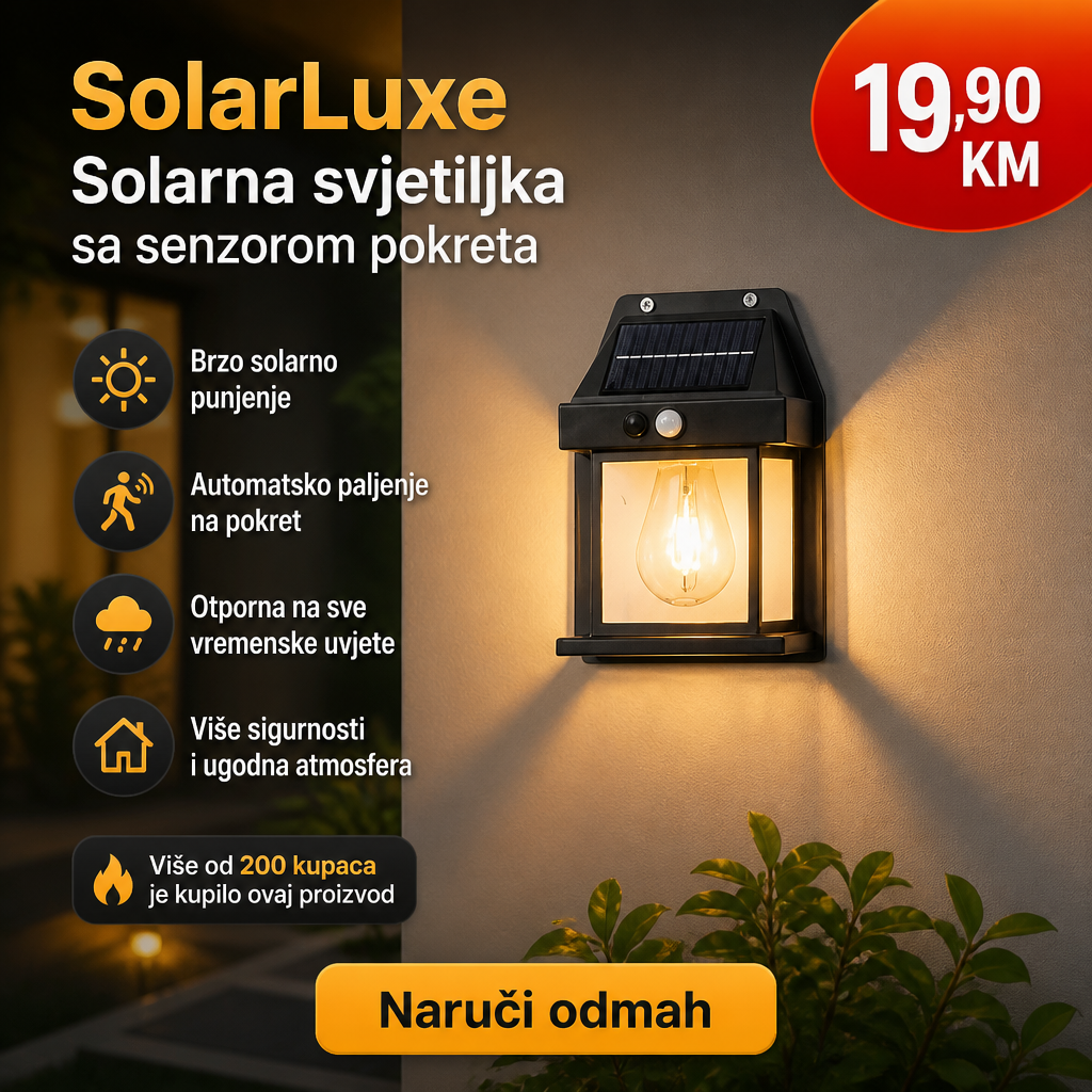 SolarLuxe Solarna svjetiljka sa senzorom pokreta | Gratis.ba