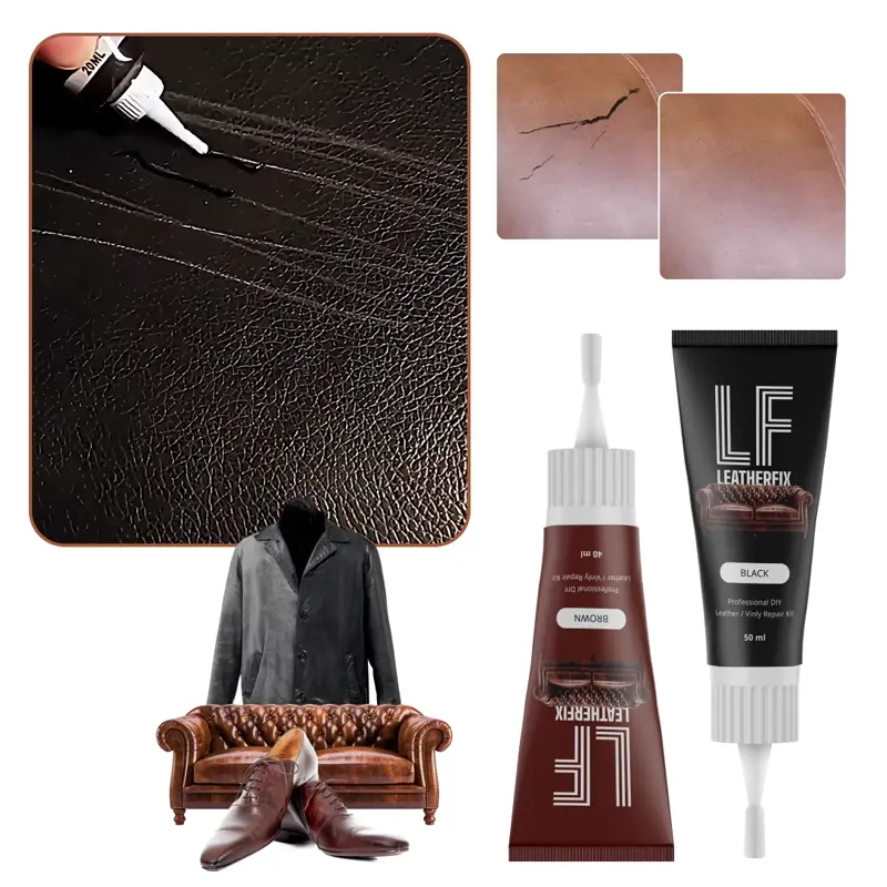 <b>LEATHERFIX</b> | Komplet 4 bočice za obnovu kože (2 crne, 2 smeđe)