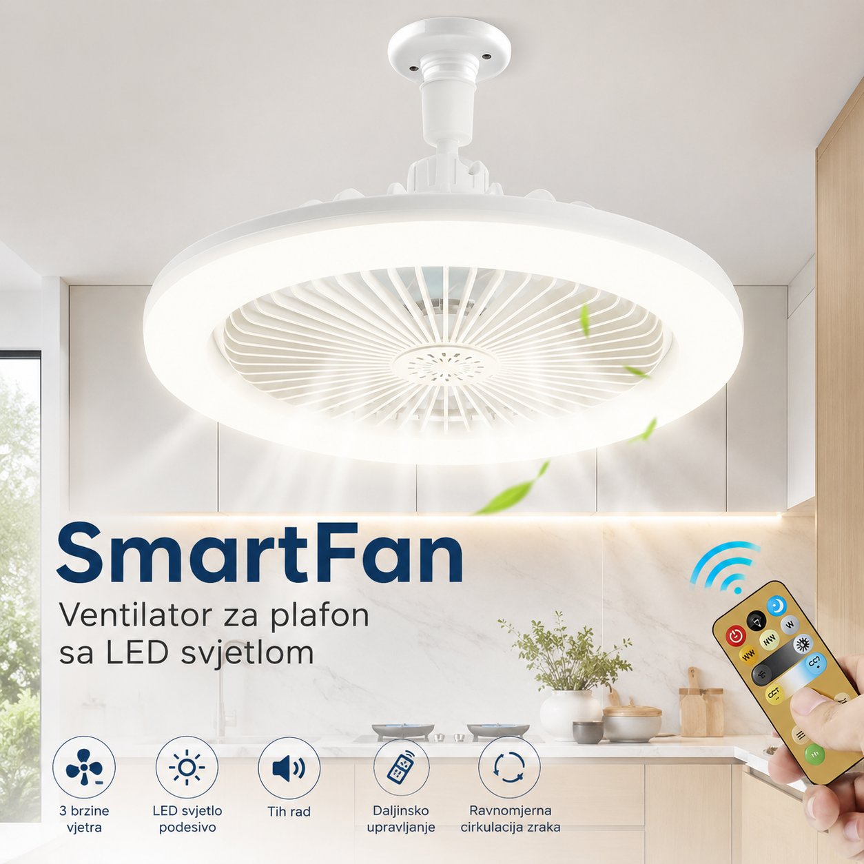 <b>SmartFan</b> – LED stropni ventilator sa daljinskim